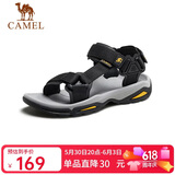 骆驼（CAMEL）户外沙滩休闲男士凉鞋子父亲节 A822162412 黑色 42