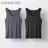 Clarkarida男士背心男莫代尔无痕内穿打底衫运动汗衫透气休闲跨栏健身背心 铁灰+黑色【背心2件】 XL (130-150斤)