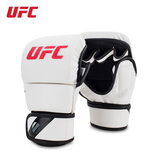 UFC MMA 半指拳套综合格斗散打拳击手套男女初学者入门级拳套8OZ 8OZ 白色-初学拳手适用 L/XL
