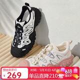 骆驼（CAMEL）丑萌登山鞋女时尚撞色户外休闲鞋 L24S076620 米/银/粉 40