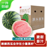 京鲜生 无籽麒麟西瓜 净重5-7斤 1粒 生鲜水果 源头直发