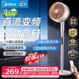 美的（Midea）【变频轻音】空气循环扇家用语音遥控电风扇 一级能效轻音落地扇 卧室桌面大风力小风扇 GDJ24SHG