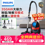 飞利浦（PHILIPS）家用吸尘器卧式手持大功率强力除螨吸毛吸灰吸尘器FC9351