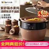 小熊（Bear）电炖锅 电炖盅 隔水炖锅 煲汤锅炖汤锅 电砂锅 紫砂锅 煮粥锅5-6个人大容量可预约定时B45Z1 6.5L