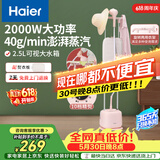 海尔（Haier）立式挂烫机35g蒸汽量2.5L水箱双杆家用手持熨斗烫衣服带板大功率平挂两用熨烫机GS2408F 价保618