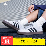 adidas「T头鞋」VL COURT复古休闲板鞋德训鞋男女阿迪达斯轻运动   浅灰/黑色/金属银   42