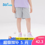 361°儿童短裤夏季男女童3-12岁透气运动裤梭织五分裤 灰 160