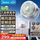 美的（Midea）【3D摇头】直流变频轻音落地空气循环扇家用卧室净化换气扇语音遥控电风扇大风力一级能效GDJ24WYJ