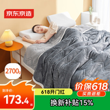 京东京造三层加厚仿羊羔绒毛毯 可铺可盖寒冬保暖毯子 摩登灰2x2.3m