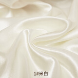 3号馆绸缎布料里布缎面服装面料色丁仿真丝绸子背景布礼盒内衬布地摊布 1#米白（1米价）