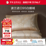 罗莱家纺 鹅绒枕头 波兰进口95白鹅绒抗菌酒店七星枕芯-高枕46*72cm