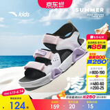 安踏儿童运动凉鞋女大童夏季透气魔术贴露趾沙滩鞋A22326962I