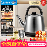 美的（Midea）电热水壶烧水壶食品级304不锈钢内胆1800W速热分离式底座2-4人4.2L大容量 MK-SH42X3【价保618】