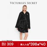 维多利亚的秘密 秋冬加厚毛绒睡袍浴袍女柔软舒适系带居家睡衣送女友送礼送老 54A2黑色-短款 11190727 XS /S