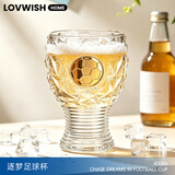 乐唯诗（LOVWISH）网红个性精酿啤酒杯玻璃杯创意大容量家用高脚杯女生牛奶果汁杯 逐梦足球杯【透明款】400ml*1