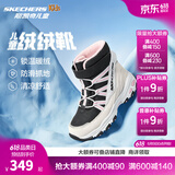 Skechers斯凯奇儿童绒绒靴雪地靴保暖男童棉鞋防寒加绒高帮女童靴660092L 女童/白色/黑色/粉红色/WBPK 37