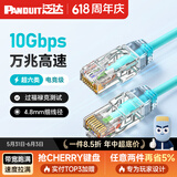 泛达 泛达超六类细网线CAT6A类跳线家用电脑宽带POE监控万兆高速成品线 冰湖蓝 0.5米