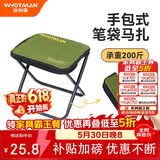 沃特曼折叠马扎 户外折叠椅便携式小凳子钓鱼凳高铁旅行火车神器 清爽绿
