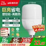 佛山照明大功率LED灯泡30W节能灯具E27螺口6500K白光柱形