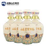 山庄老酒 皇家窖藏彩瓷纯粮 浓香型白酒 38度 450ml*4瓶 整箱装 