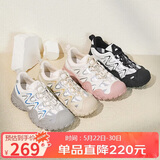 骆驼（CAMEL）丑萌登山鞋女时尚撞色户外休闲鞋 L24S076620 米/银/黄 37