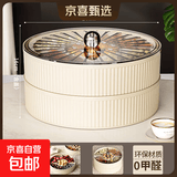 京东物流 果盘家用客厅茶几糖果盒干果盘水果盘乔迁零食坚果收纳 白色【二层】糖果盒