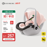 怡戈（Ekobebe）小元宝新生婴儿提篮式儿童安全座椅汽车用宝宝便携车载提篮黑黛粉