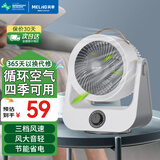 美菱（MeiLing）电风扇转页扇台扇桌面定时小风扇鸿运扇大风量低音床头风扇 白色机械款【俯仰30°调节+强劲风力】
