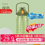 希乐tritan水杯男女大容量运动健身户外水壶带吸管杯子塑料杯1.5L青色