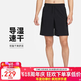 耐克男运动短裤 夏季梭织短裤休闲裤 跑步速干 DV9331-010 黑 L