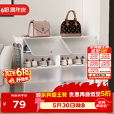 安尔雅超薄鞋柜门口简易鞋架玄关多层防尘收纳架树脂组装柜 双列4层