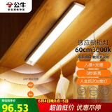 公牛（BULL）感应橱柜灯衣柜灯LED人感光感磁吸 卧室床沿玄关小夜灯60CM3000K