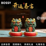 BOSSY故宫风文创招财石狮子好事发生桌面摆件乔迁生日商务礼物送男友 开运暴富【礼盒装】