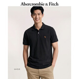 Abercrombie & Fitch经典小麋鹿图案美式复古通勤百搭短袖POLO衫26春夏男装124-6035 黑色 L (180/108A)