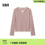 森马（Semir）森马毛衣女短款假两件含羊毛针织衫24冬新款保暖内搭109724107015