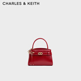 CHARLES&KEITH鳄鱼纹凯莉包手提斜挎婚包包女包生日礼物送女友CK2-50270880-1 CK2-50270880-A Tomato Red番茄朱红 S
