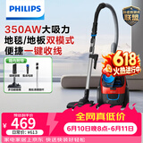 飞利浦（PHILIPS）家用吸尘器卧式手持大功率强力除螨吸毛吸灰吸尘器FC9351