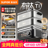 苏泊尔（SUPOR）有钛不锈钢电蒸锅0塑0涂层 家用多功能炖蒸涮煮一体锅 18L分体可拆洗电热锅 ZN30FC1689