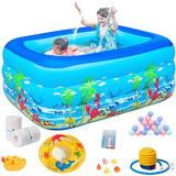 当康  PVC婴儿浴盆洗澡盆 宝宝儿童套餐充气婴儿游泳池 三层150cm电泵尊享套餐