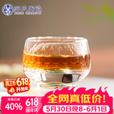 苏氏陶瓷水晶玻璃主人杯绿松石磨切杯品茗杯个人专用茶杯