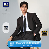 海澜之家（HLA）西服套装男春秋新轻商务经典系列西装套装父亲节礼物 黑色02【西服+西裤】 M 175/92A推荐126~140斤