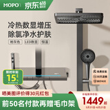 摩普卫浴F1恒温淋浴花洒全套枪灰色浴室明装增压洗浴喷头全铜套装 【恒温数显除氯】F1枪灰色款
