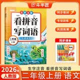 斗半匠 看拼音写词语二年级上册 人教版拼音拼读专项练习册生字练习默写看拼音写生字词语专项强化练习 开学季