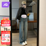 婧麒（JOYNCLEON）孕妇裤夏季休闲外穿打底阔腿牛仔裤小个子 复古蓝 L jyk26751