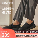 斯凯奇（Skechers）父亲节礼物男士懒人鞋一脚蹬舒适网面健步鞋软底透气休闲鞋216010