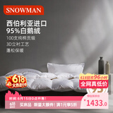 斯诺曼高档100支进口95%白鹅绒被羽绒被芯保暖冬被子1.5*2.1m充720g白色