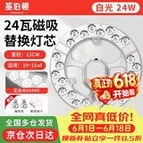 圣伯顿（Shengbodun）led灯盘吸顶灯替换灯芯灯板圆形磁吸模组灯条灯管 24瓦白光