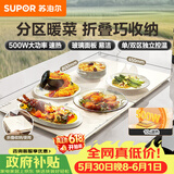 苏泊尔（SUPOR）【价保618】折叠暖菜板 饭菜保温板热菜板 加热桌垫菜板 分区控温保温板BF8045Z827J（方形）