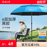 渔之源钓伞2026钓鱼伞遮阳伞防雨垂钓加厚多向钓伞渔具伞户外钓鱼雨伞 1.8米 【单层轻便 加厚黑胶】UPF50+更防晒