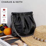 CHARLES&KEITH链条单肩腋下托特包流浪包包女包生日礼物送女友CK2-20671559 Noir黑色 M